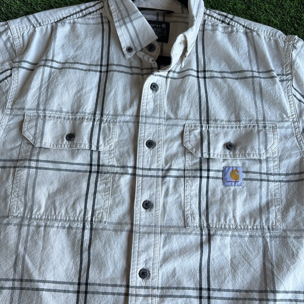 CARHARTT Loose Fit Plaid Button Up Shirt size medium - Picture 5 of 7